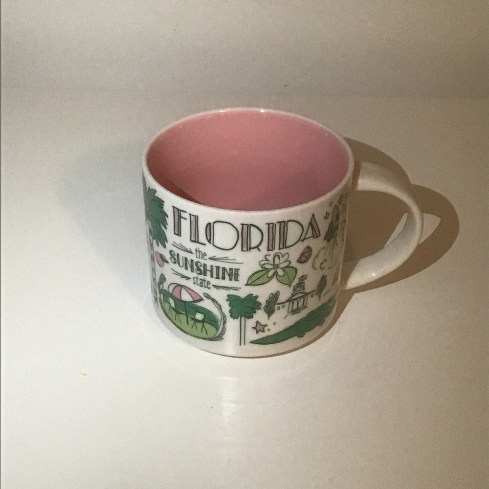 Starbucks Been There Series FLORIDA Sunshine State Coffee Mug 14oz Pink Green